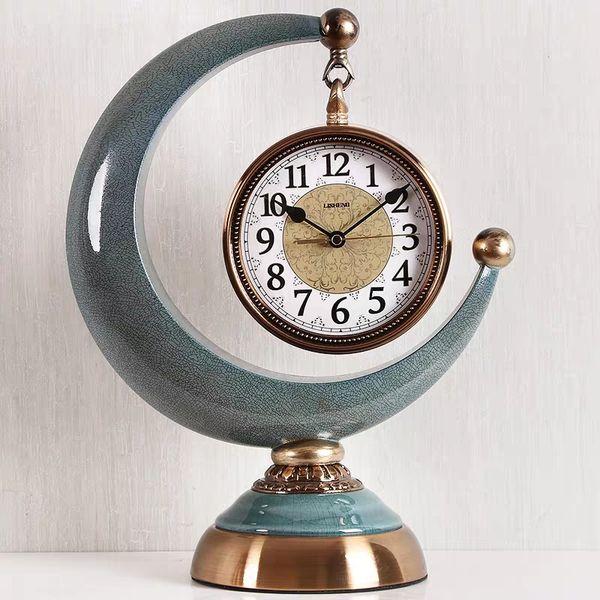 

european seat clock, table clock, fashion creative living room wine cabinet decoration, household quartz clock