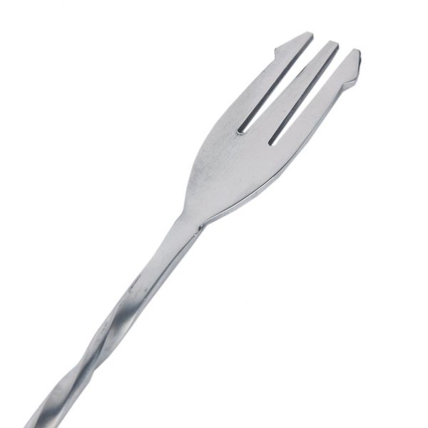 

stainless steel swizzle stick cocktail stirrer w/ spoon and fork other bar products