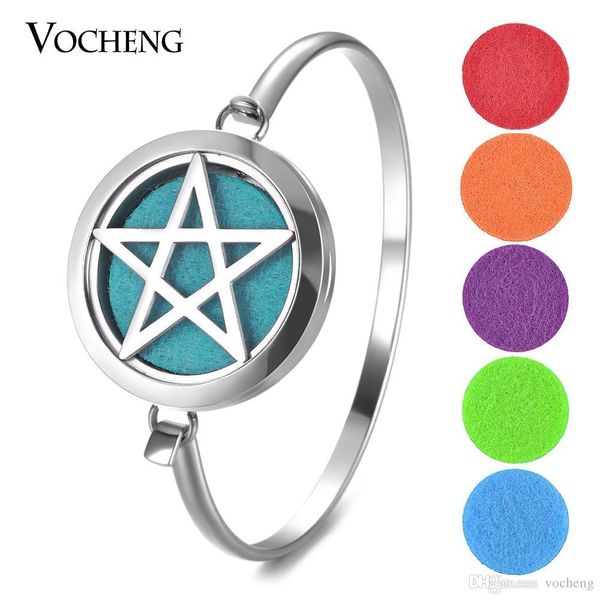 

va-453 vocheng stainless steel diffuser locket bracelet scent last air freshener aromatherapy essential oil diffuser bracelet, Golden;silver