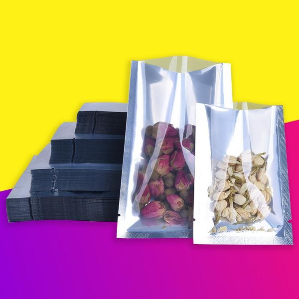 

100pcs 16silk aluminized flat pocket, translucent bag, aluminum foil food packaging