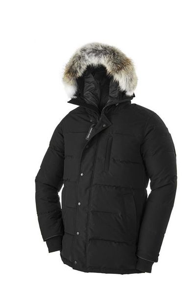 

winter fourrure down parka homme jassen daunejacke outerwear big fur hooded fourrure manteau canada down jacket coat car men down coat, Black