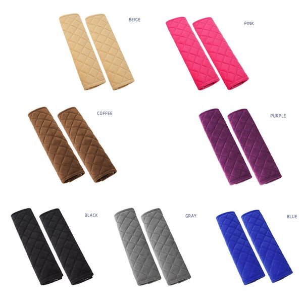 

comfortable] 20pairs car seat belt cover long shoulder pad plush colth auto interior decoration accessories 2 fabrics 6 colors