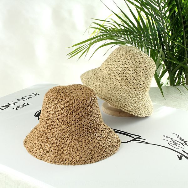 

hand woven straw women all-match outdoor children fisherman sunscreen sunscreen hollow beach hat fisherman hat, Blue;gray