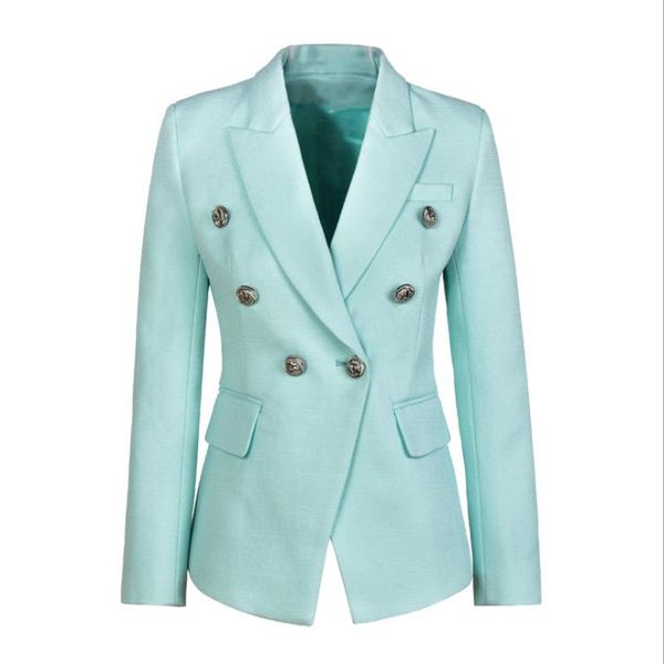 

european and american women's clothing 2019 winter new style long sleeve flower double breasted fashionable blue coat, Black;brown