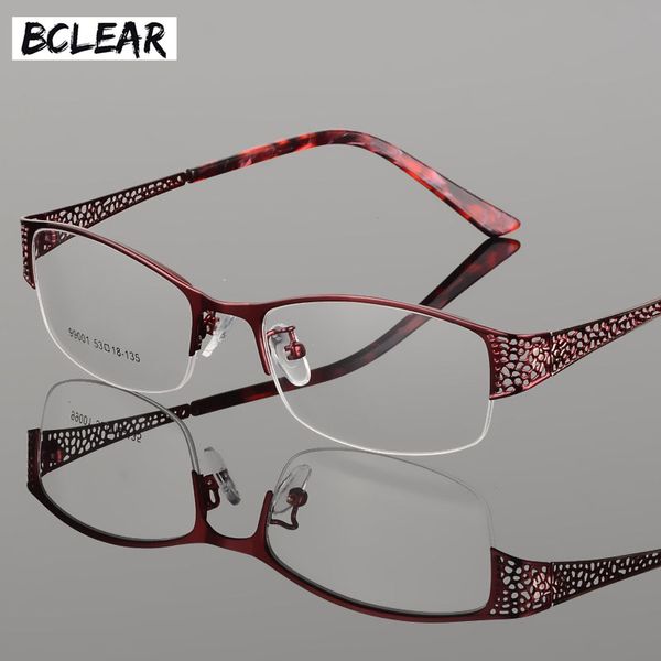 

bclear 2018 new arrival high-grade metal ultra-light myopia presbyopia elegant optical frames for women prescription eyeglasses, Black