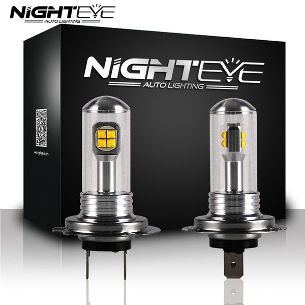 

nighteye h7 led fog light bulbs 12v 6000k 80w/set 1500lm chip car led lights driving bulb fog lamp tail drl headlight 2pcs/set