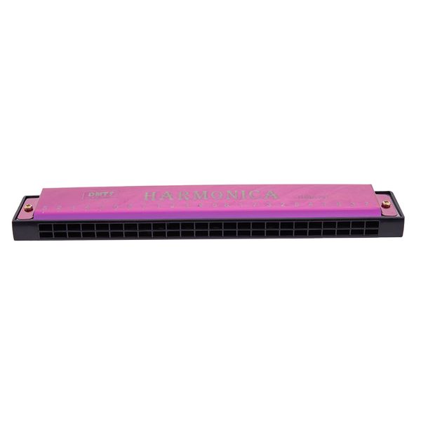 

new dmts 24 hole harmonica key of c mouth metal organ musical instrument educational toy with case for beginners