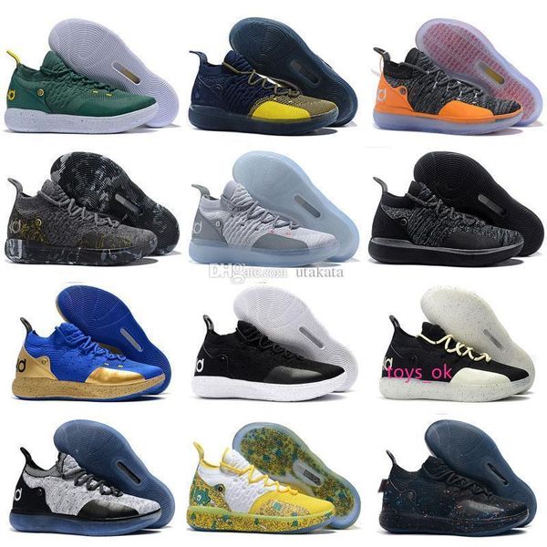 

box with kd 11 basketball shoes black grey kd 11 persian gold splatter sneakers kevin durant 11s designer shoes mens trainers shoes