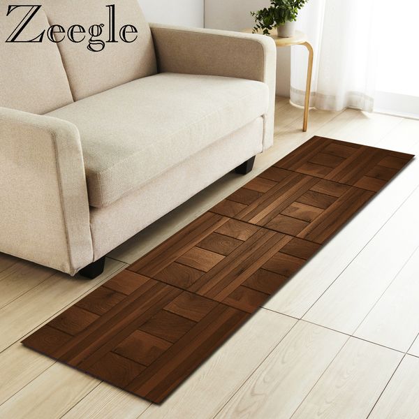 Zeegle Floor Praying Non Slip Bedroom Rugs Bedside Mats Living Room Wood Painting Sofa Mat Long Kitchen Rug Q190603 Textured Carpets Carpet Color