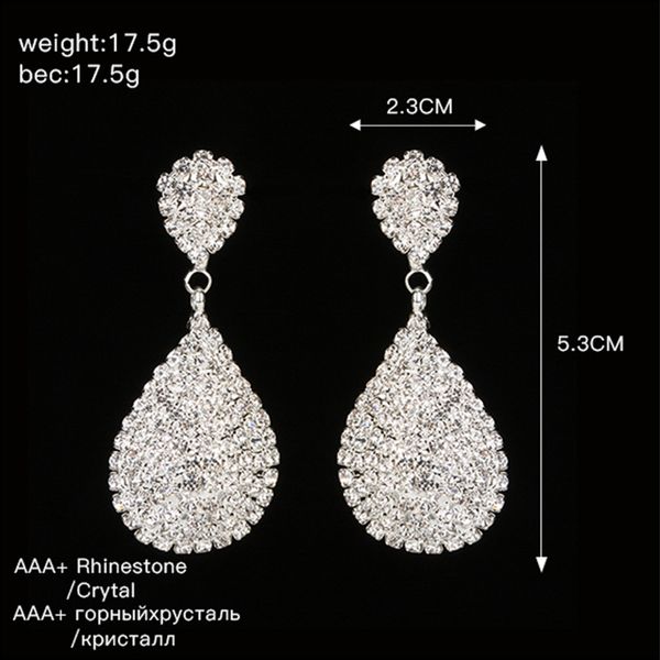 

2019 jewelry dangle earring women long earring big studs with full shiny cubiz zircon female earring,1pz, Golden