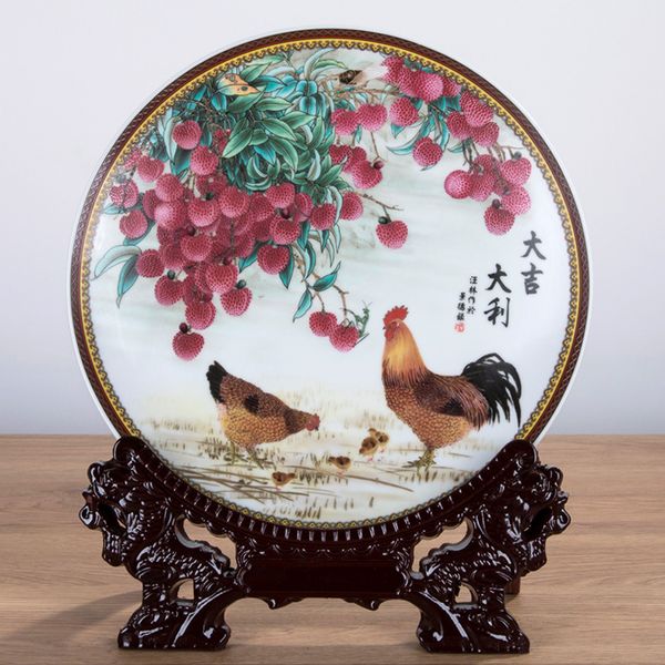 Ceramics Feng Shui Hang Dish Decorative Plates Modern Chinese