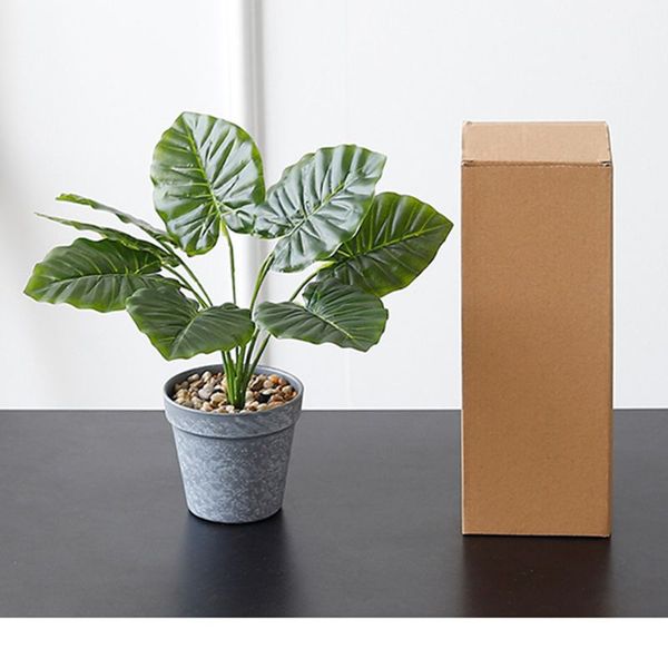 

artificial plants green turtle leaf fake foliage bonsai potted home garden decor d08d