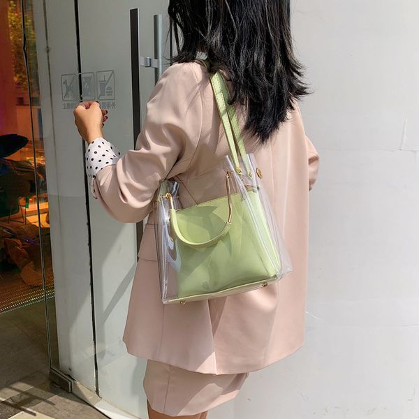 

2020 new shoulder bag women's korean version of transparent jelly portable fashion multifunctional mini crossbody lady