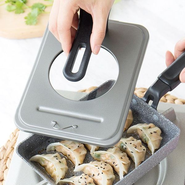 

stainless steel cover frying pan fried omelette fried egg dumplings square pot aluminum non -stick pan with pot lid available cooking