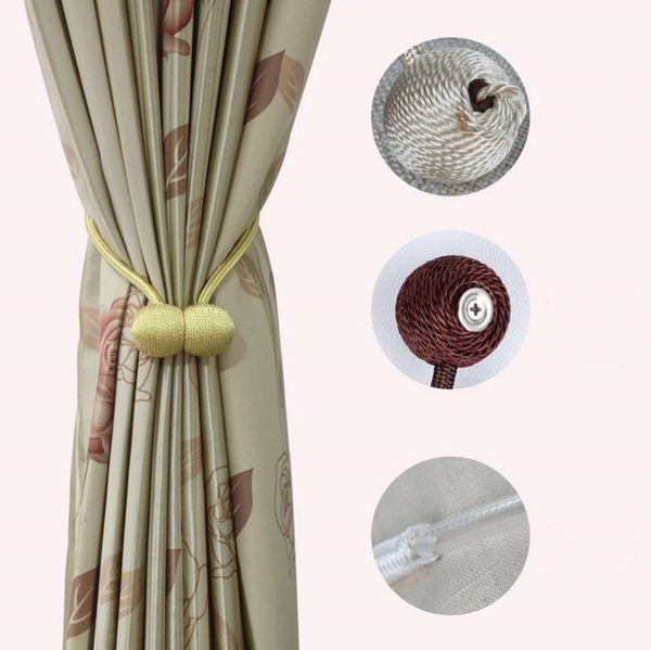 

магнитное веревочное holdbacks занавеса подхватов для штор драпирования для магнита пряжки sheer rope панели bedroom ремень home decor ysy36