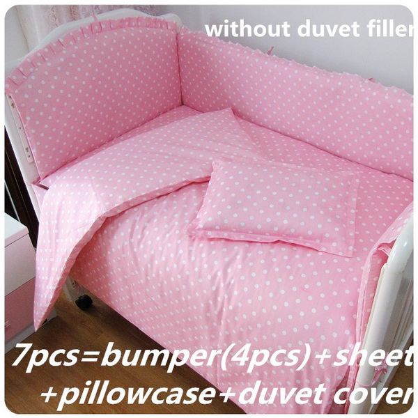 

promotion 6/7pcs baby bedding set 100% cotton crib bedding for 0-7year children detachable duvet cover,120*60/120*70cm