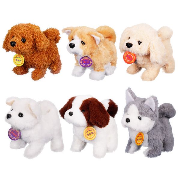 

electronic pets sound control robot dogs bark stand walk cute interactive toys dog electronic husky pekingese toys for kids gift
