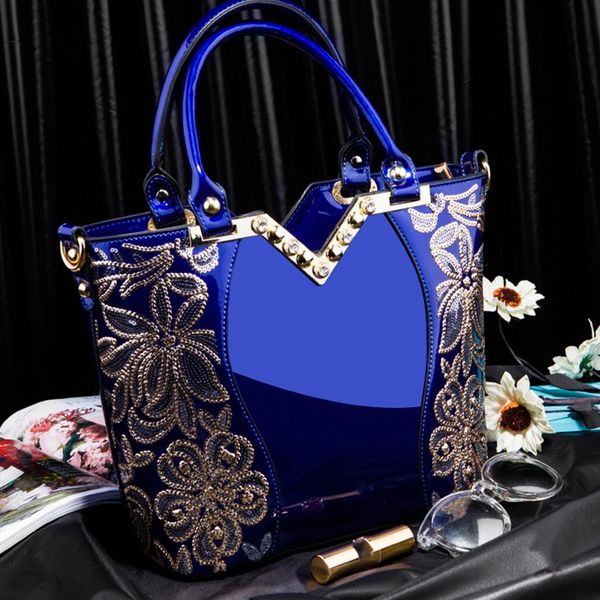 

patent leather shoulder bag female evening bag handbag large capacity ladies sequin crossbody tote