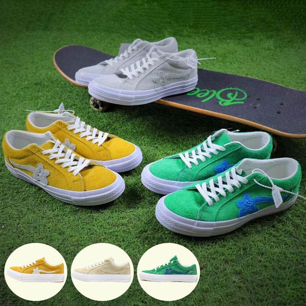 

one star x golf le fleur ox ttc casual shoes the creator flower taylor suede vlucanize skate sneaker fashion design sports shoes, Black