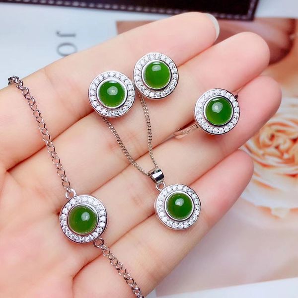 

природный hetian яшма костюм, кольцо серьга, крупные камни, серебро 925, яркие цвета, хорошее качество, Black