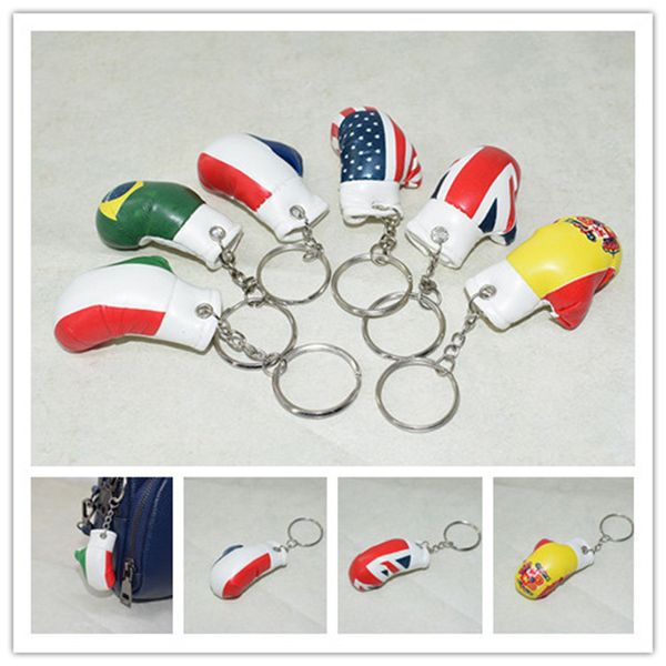 

6cm mini simulation gloves key chain cute fashion gift boxing set sports keychain ornament boxing gloves pendant keyring k2467, Silver
