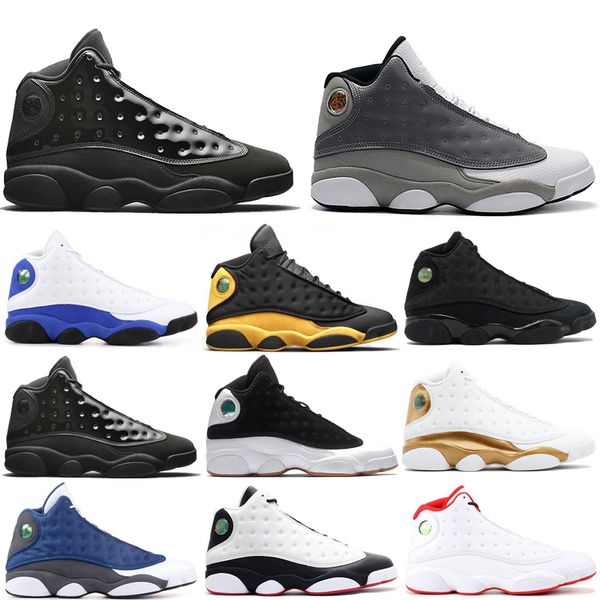 

13 13s men basketball shoes atmosphere grey bred flint hyper royal altitude cap and gown mens trainer