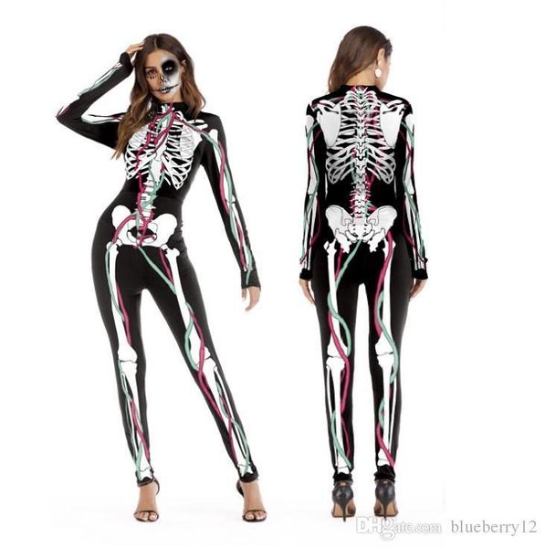 BODY IMPRIM/É SQUELETTE /À MANCHES LONGUES FEMME