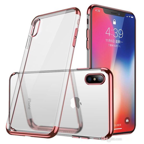 

For iphone x x max xr 78 plating oft clear tpu ca e ilicone tran parent gel cover phone for am ung 10 plu 10e 9