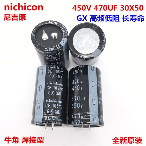 

2pcs/10pcs 470uf 450v nichicon gn/gx 30x50mm 450v470uf snap-in psu capacitor