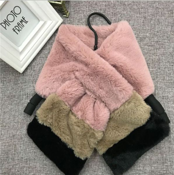 

soft шарф женщин детский шарф шерсти зимы теплый fluffly шарфы воротник wrap, Blue;gray
