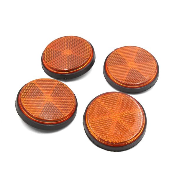 

uxcell 4pcs 6mm thread dia round type reflective warning film for motorcycle amber
