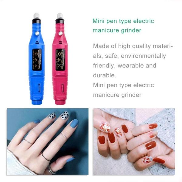 

nail art equipment electric drill set remove polish pedicure rose red file sanding bands machine pen, Silver