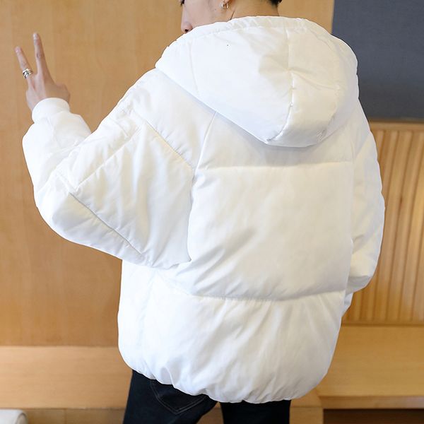 

winter short coat men warm thick parka men fashion solid color casual hooded coat man cotton jacket clothes large size s-5xl, Black