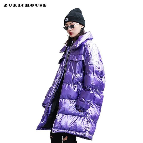 

zurichouse 2019 winter jacket women plus size loose down padded parka female fashion stand collar thick warm puffer coats, Tan;black