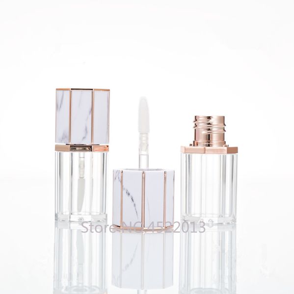 

5ml пустой lipgloss труба octagon очистить бутылки lip gloss / контейнер с мраморность крышкой помада контейнер для макияжа ccosmetic tube