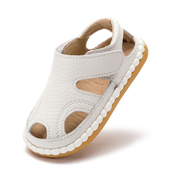

genuine leather boys sandals summer new baby boy infant sandals soft rubber sole outdoors comfort casual shoes toddler baby shoe, Black;red