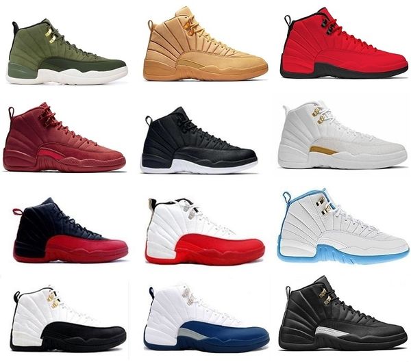 

2019 12 12s winterized wool bordeaux dark grey wool basketball shoes white flu game nyc gym d red taxi gamma french suede sneakers