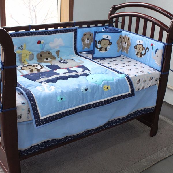 

100 чистый хлопок 6 шт. / компл. детские постельные принадлежности шпаргалка одеяла кровать prtector утолщение в кроватке мальчик девочка де