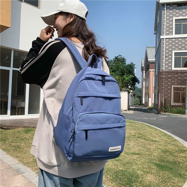 

2020 new junior high school nylon usb waterproof backpack female harajuku school season large capacity student climbing backpack