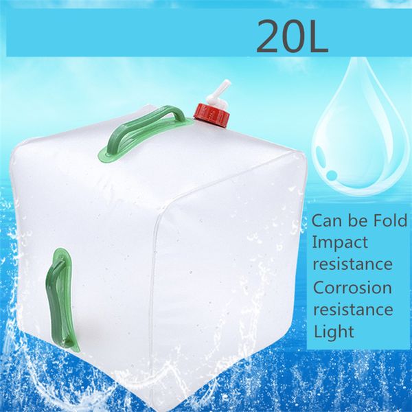 

outdoor 20l folding water bag large capacity portable water container kettle plastic bucket camping bag