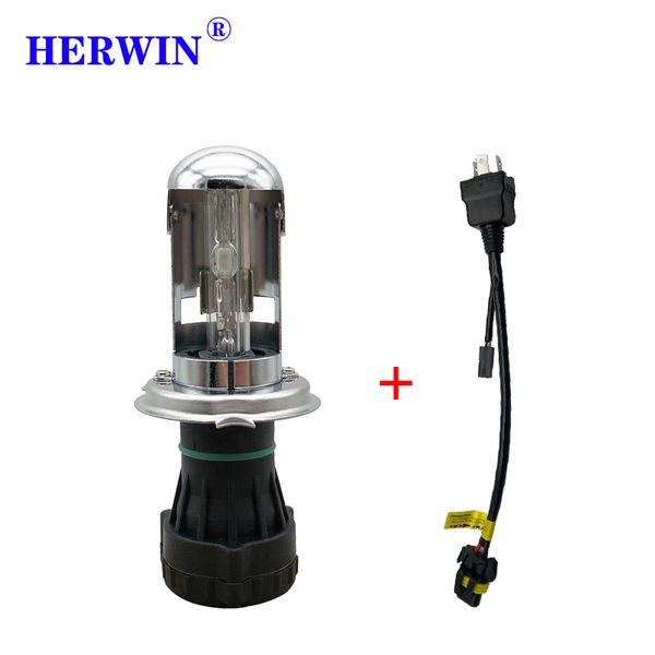 

12v ac 35w-55w bi xenon h4 hid bulb harness relay for car motocycle headlight h4 hi/low high low beam light source near far lamp