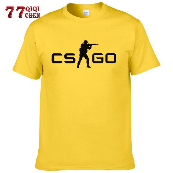 

summer 100% cotton breathable t-shirt mens cs go gamers short sleeve camisetas hombre clothing hip hop street us size, White;black