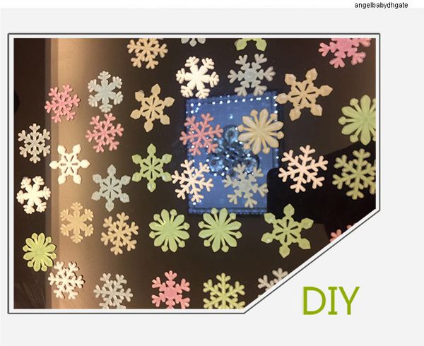 

home sticker 50pcs/set snowflake wall colorful glow luminous in the dark decal for kids baby rooms fluorescent stickers decor