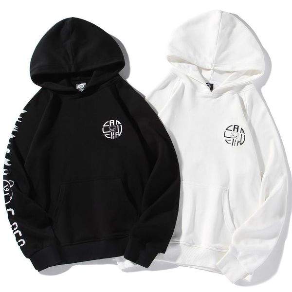 

2020 fashion hoodies white sweatshirt cartoon panda printed pullover hoodie women couples sportswear loose jacket hip-hop men, Black