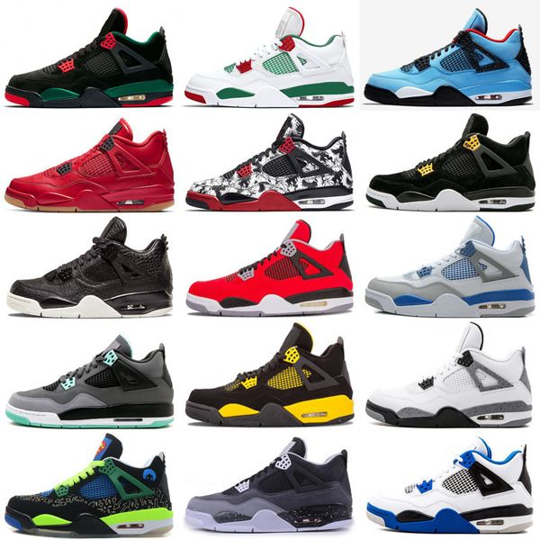 

black white pizzeria 4 4s tattoo basketball shoes mens trainers pizze pure money cement singles day bred cactus jack sports sneakers