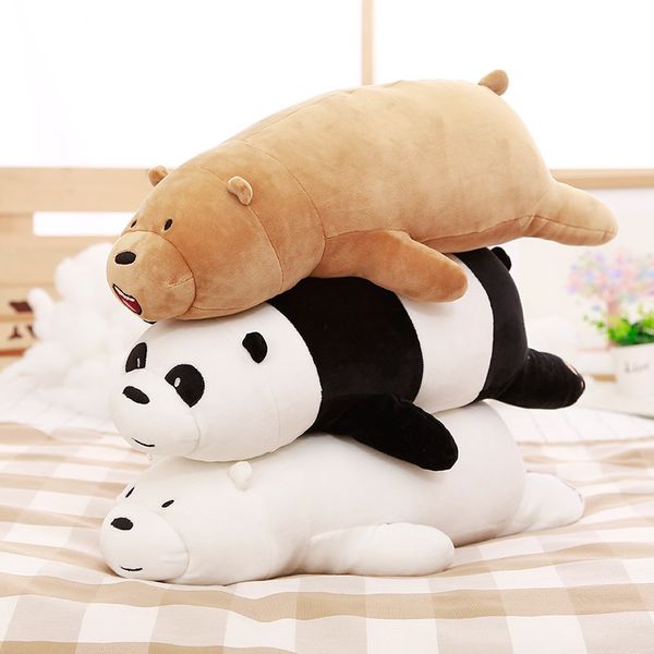 Cuscino di peluche per bambola di orso polare che tiene in mano il panda addormentato per le vacanze di compleanno dei bambini, regalo di Natale