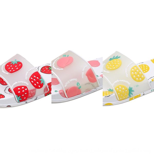 

fruit transparent with pvc blowing soft bottom home boys fruit slippers ' and girls' parent-child slippers, Black;grey