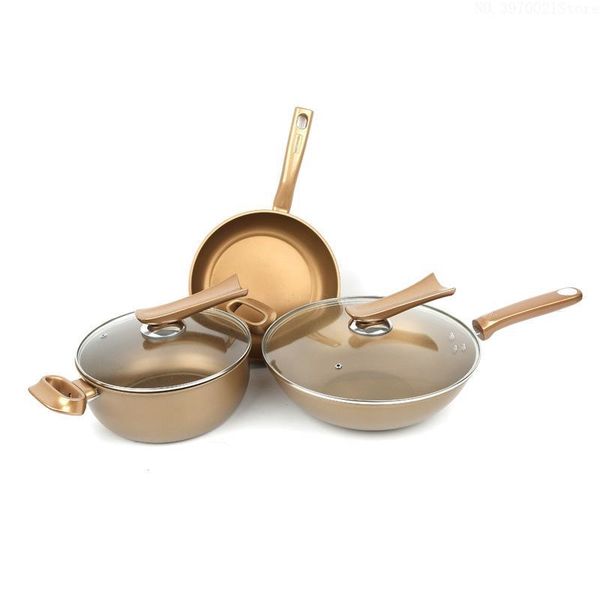 

carbon steel smokeless non-stick fry pan classic golden cookware flat omelet pans stir pot for home use other bakeware