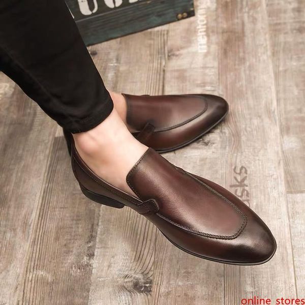 

18ss 32model italian leather handmade loafers mens wedding shoes gift genuine leather black white men s size 38-45 with