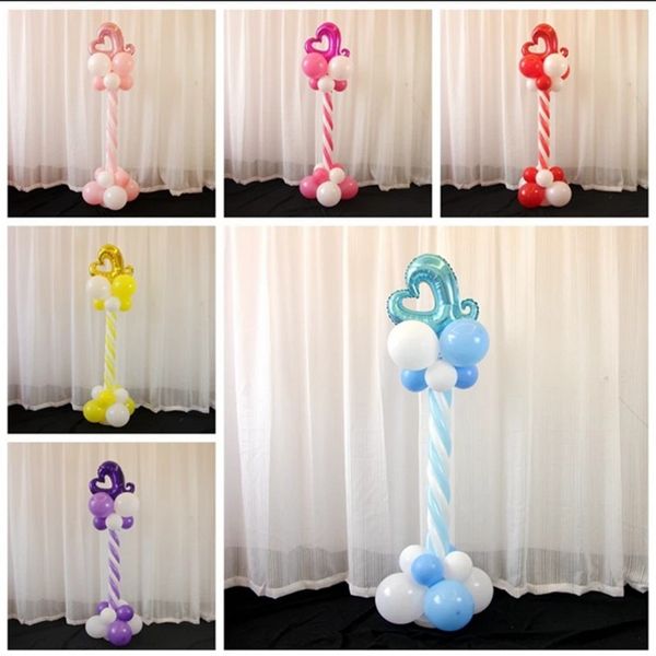 

valentine day decor balloon set wedding supplies aluminum film balloon column star heart shaped ornament new style 11ry ww